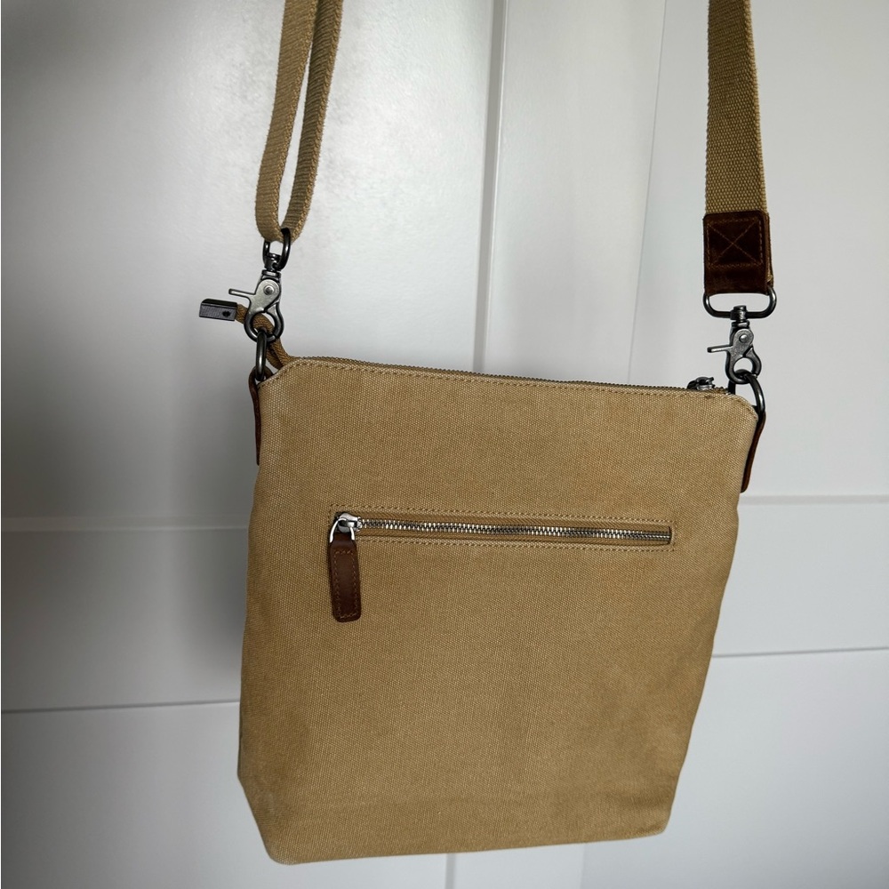 Davan Tan And Leather Canvas Crossbody Bag - image 7